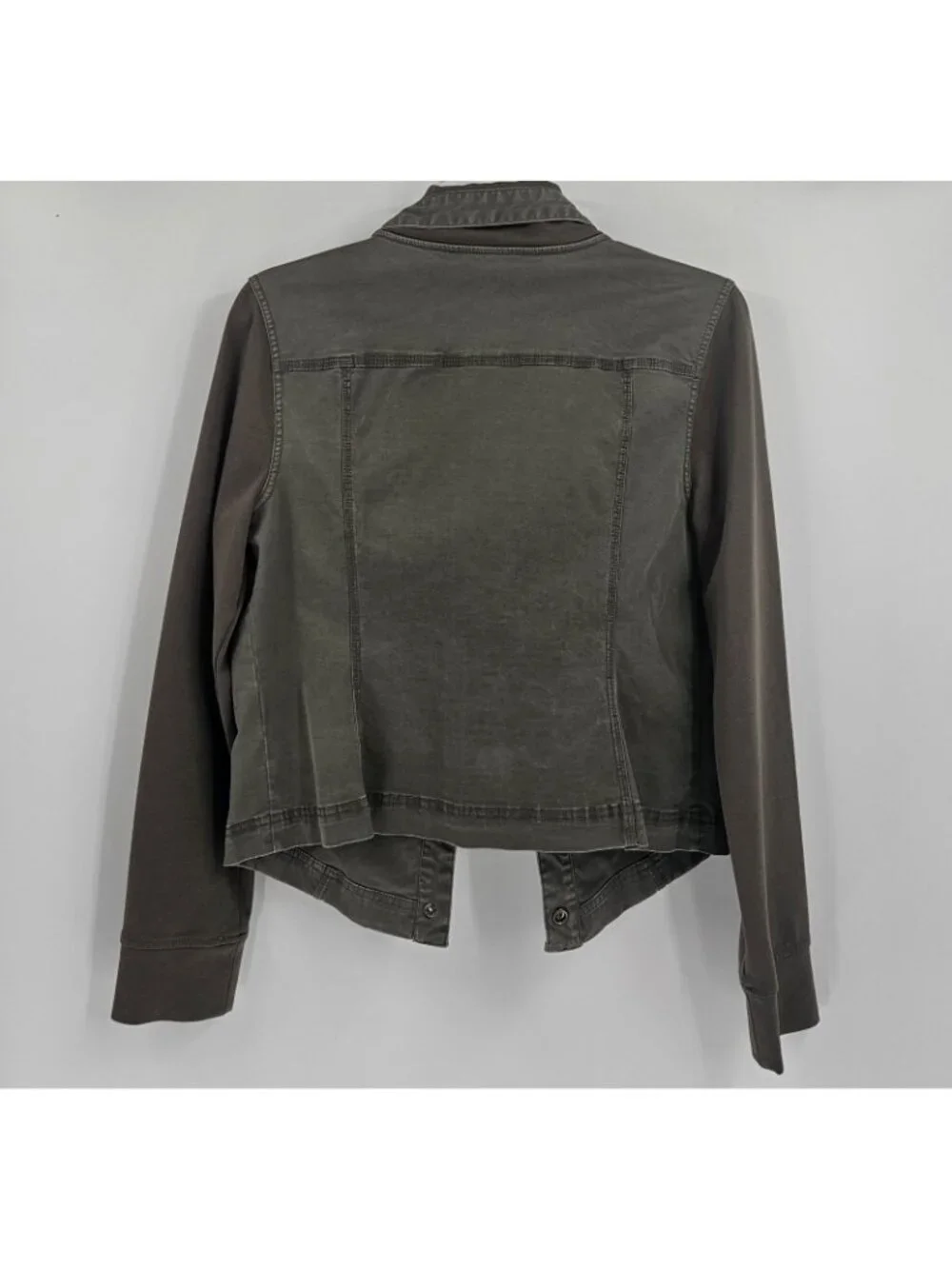 Calvin Klein Jeans Petite Medium Olive Green Utility Jacket Snap Front